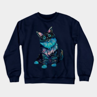 Curious Galaxy Cat Crewneck Sweatshirt